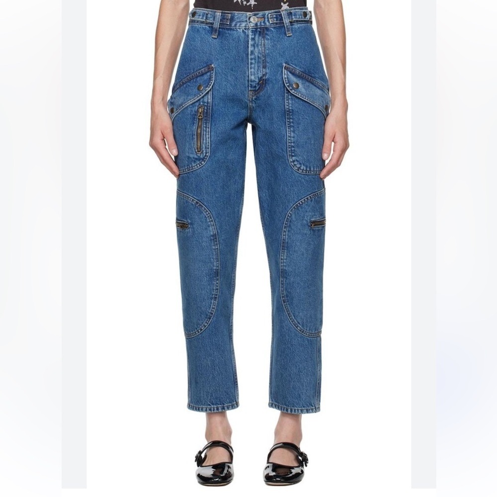 RE/DONE Racer Taper Speedway Jean Blue Organic Denim Womens Size 29 NWT Utility - Picture 2 of 13